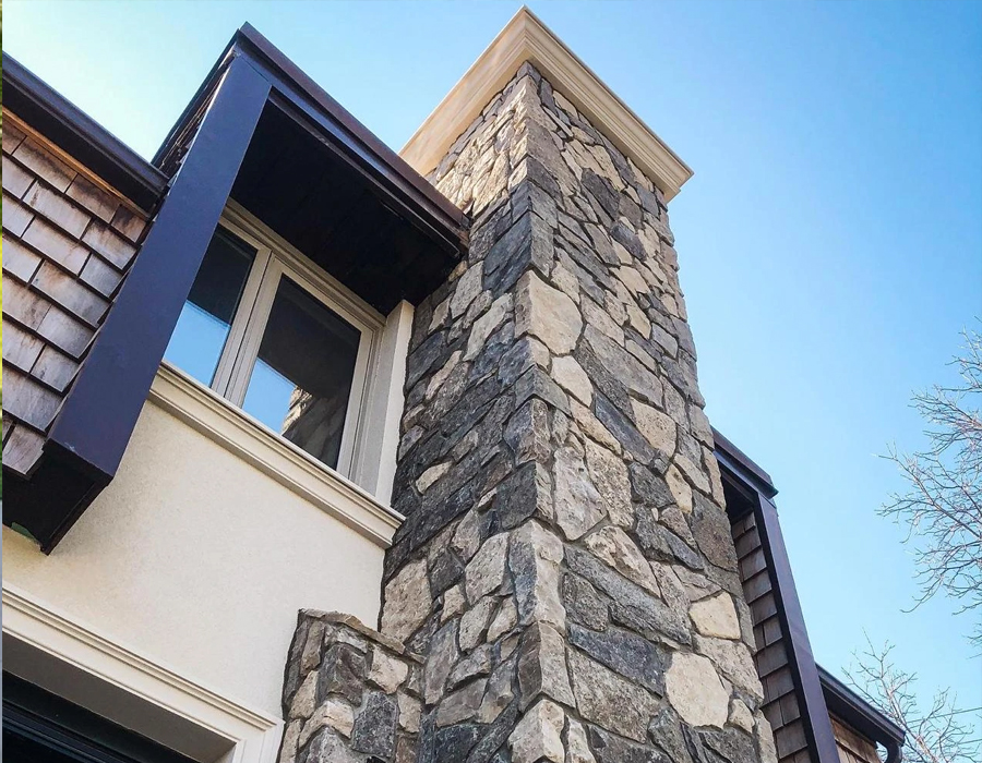 Custom stone veneer columns