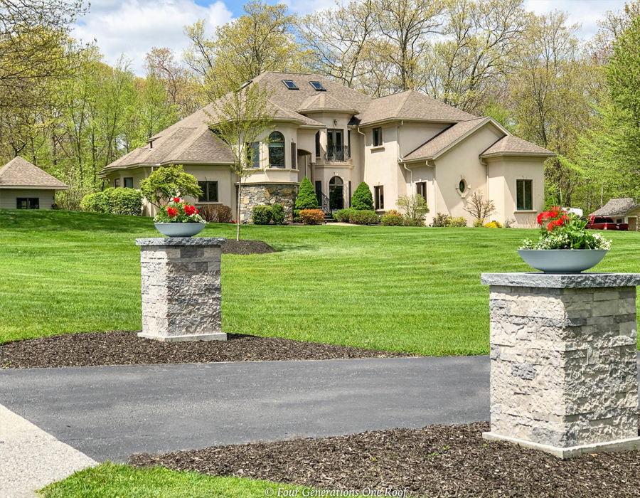 Custom stone veneer columns
